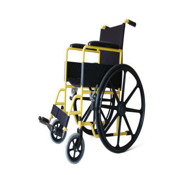 Silla de ruedas de acero cromado y silla de ruedas para personas mayores
